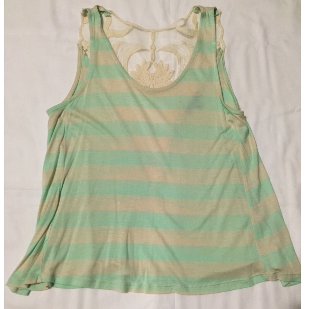 Charlotte Russe striped lace back tank